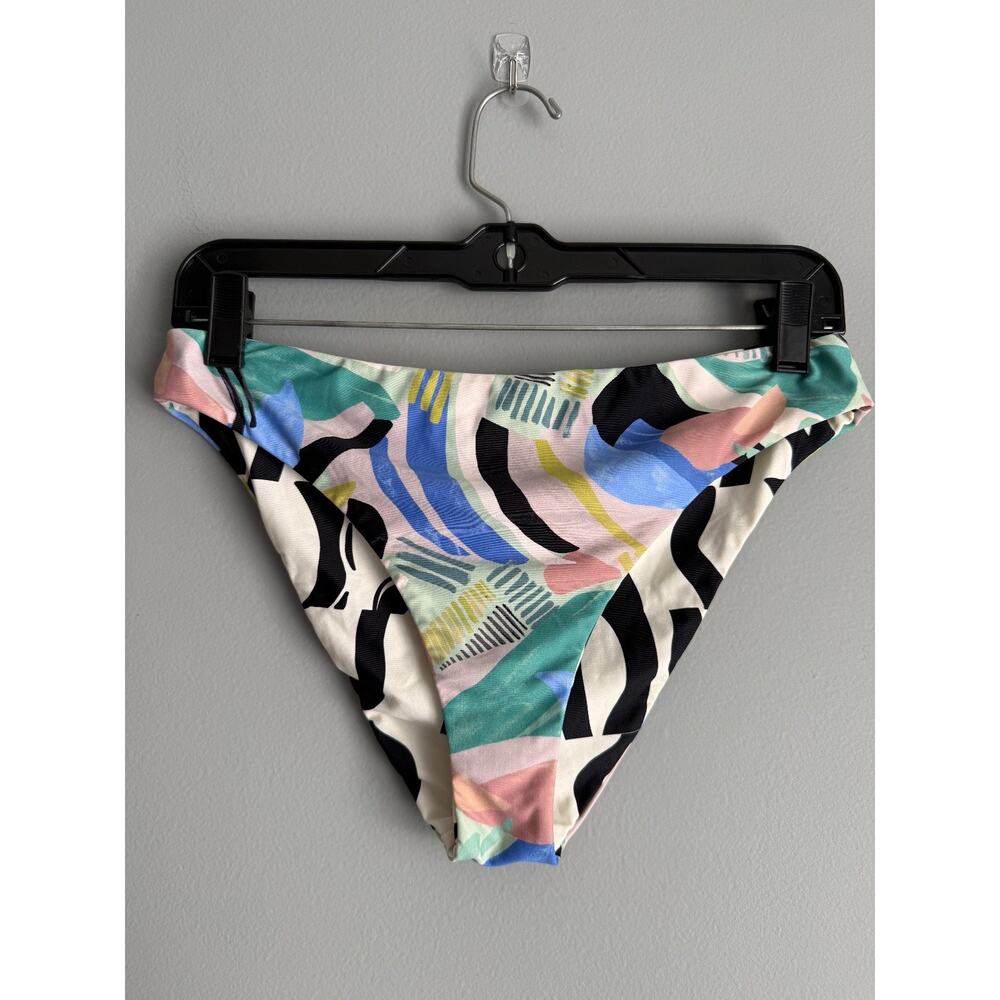 O'Neill Blue NWT Reversible Bikini Bottom Size M Multicolor Abstract Print Sandy